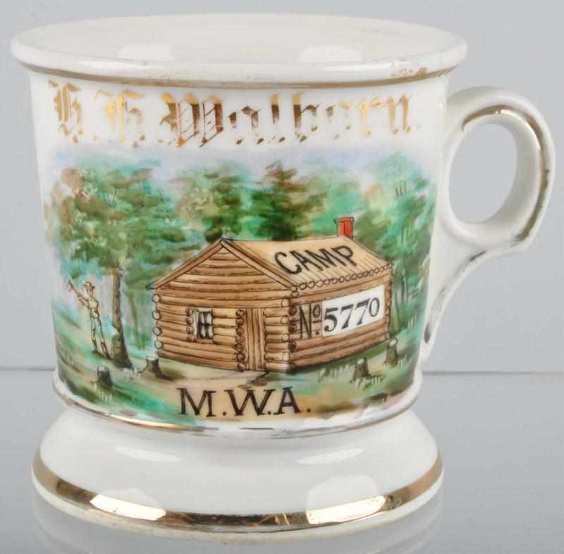 Appraisal: Masonic Shaving Mug Description Marked H H Malborn across top