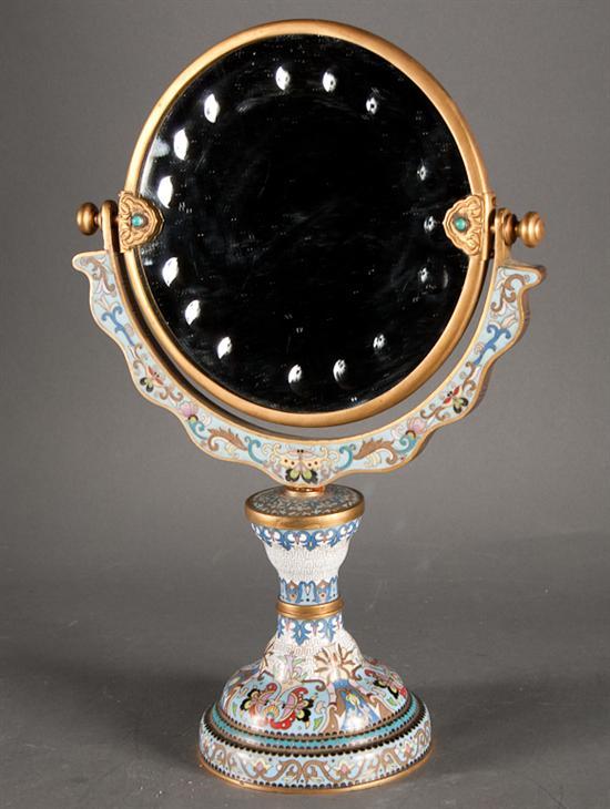 Appraisal: Chinese cloisonne enamel and gilt-metal articulated dressing mirror th century