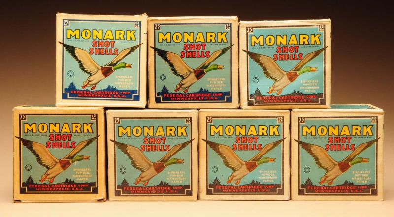 Appraisal: Lot of Federal Cartridge Company Monark gauge shot shell four