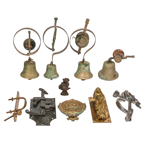 Appraisal: Four Victorian nickel brass and iron servant's sprung indicator three