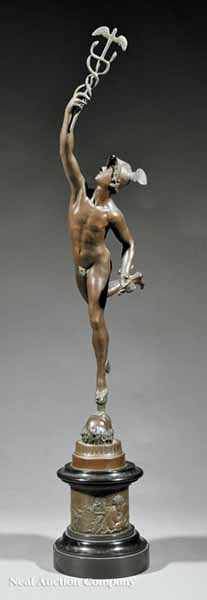 Appraisal: A Continental Bronze of Mercury th th c after Giambologna