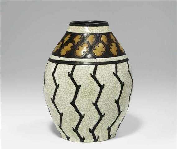 Appraisal: CATTEAU CHARLES - VASE Cactus Keramis circa Glazed stoneware Shape