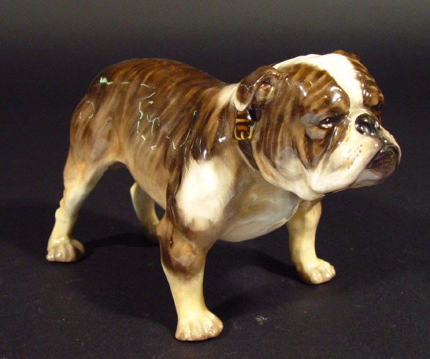 Appraisal: Royal Doulton china bulldog with hand painted gloss decoration HN