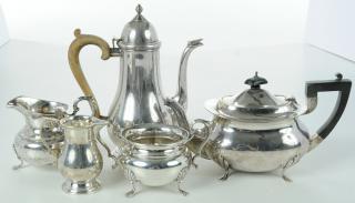 Appraisal: Five Pieces Silver Hollowware including Gorham sterling pear form coffee