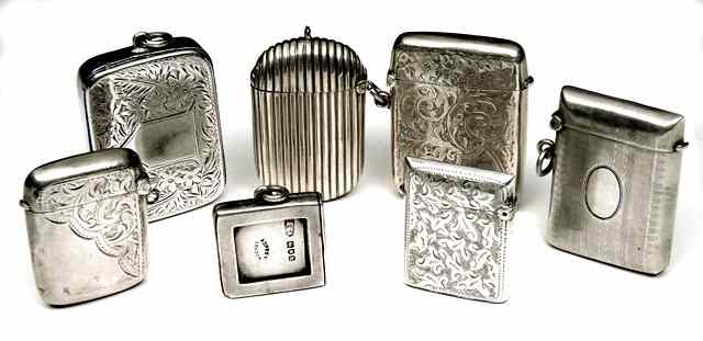 Appraisal: A COLLECTION OF SIX VARYING SILVER VESTA CASES and a