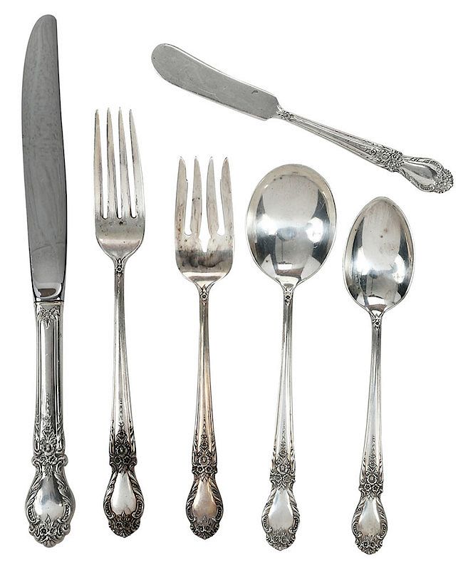 Appraisal: International Brocade Sterling Flatware Pieces American th century including eleven