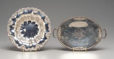 Appraisal: Sterling silver bowl and tray bowl with scalloped and scrolled