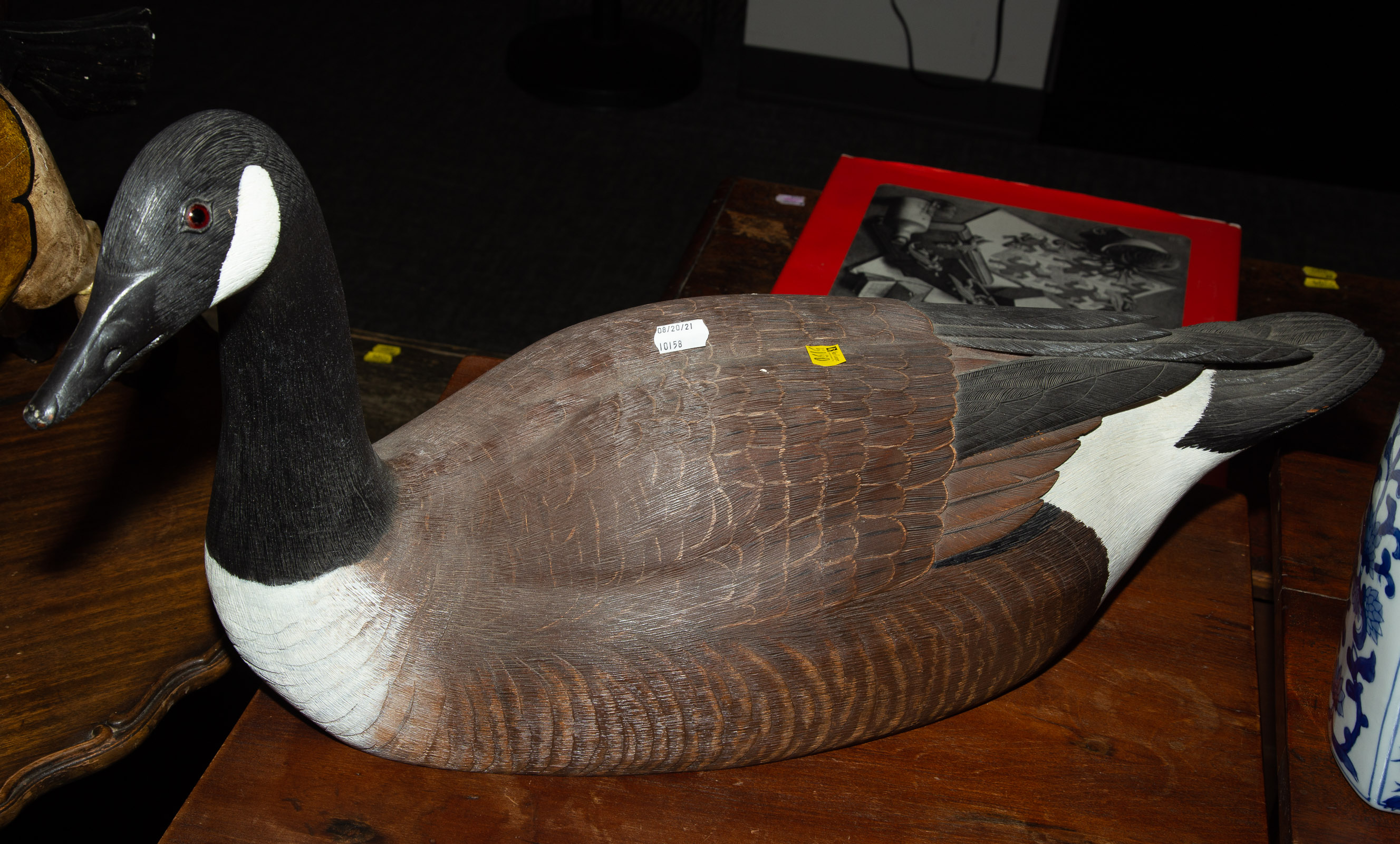 Appraisal: LIFE SIZE WOOD GOOSE FIGURE Signed Ray Gillick and dated