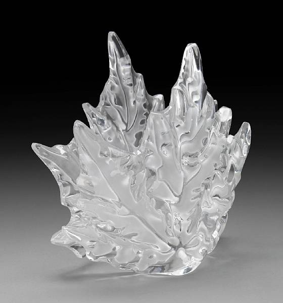 Appraisal: A Cristal Lalique frosted and clear glass wall sconce Champs