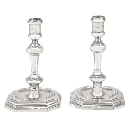 Appraisal: Pair of English Silver Candlesticks Estimate -