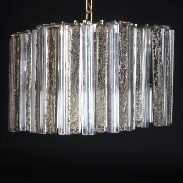 Appraisal: CAMER MURANO Leaded crystal chandelier alternating with smoked textured and