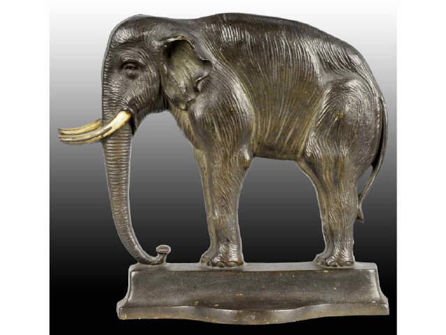 Appraisal: Elephant B H Cast Iron Doorstop Description Made by Bradley