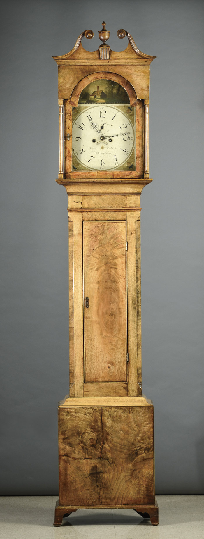 Appraisal: PHILADELPHIA TALL CASE FLOOR CLOCK David Weatherby listed Philadelphia clockmaker