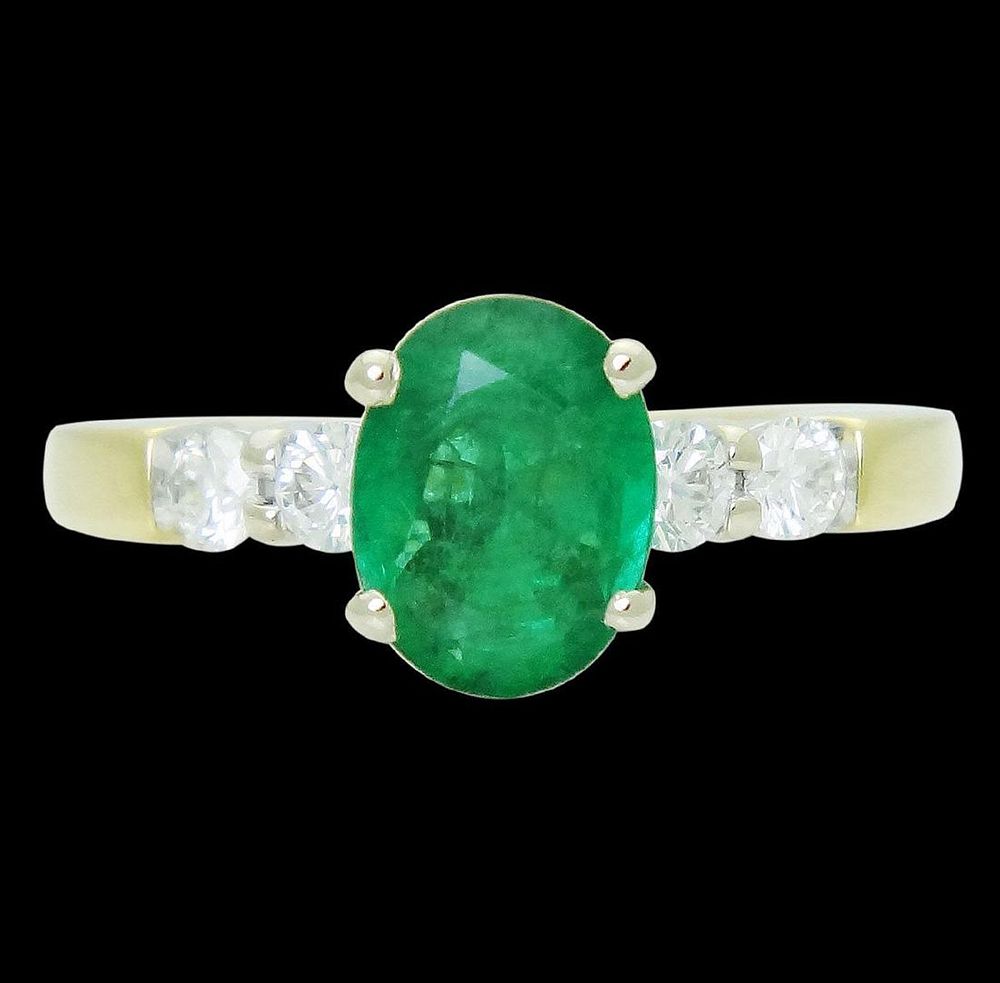 Appraisal: k Gold Carats TCW Emerald and VS H Diamond k