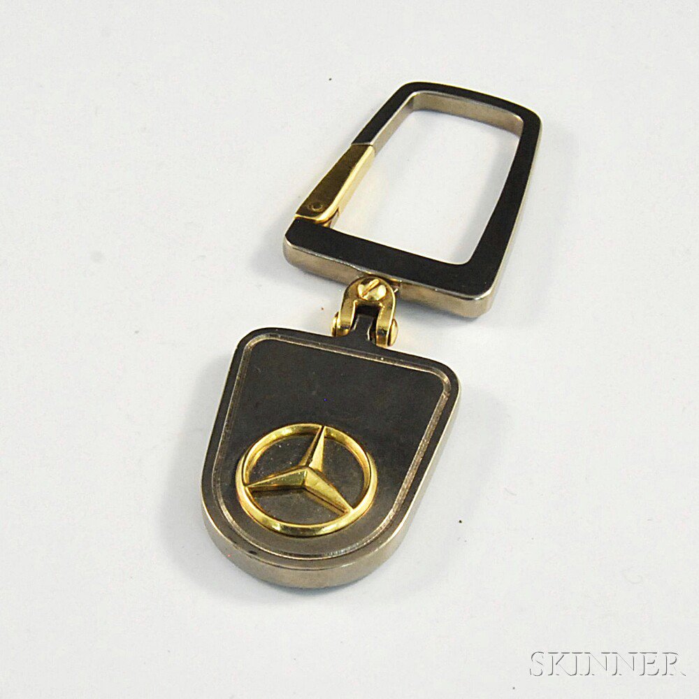 Appraisal: kt Gold and Titanium Mercedes Keychain the mostly titanium keychain