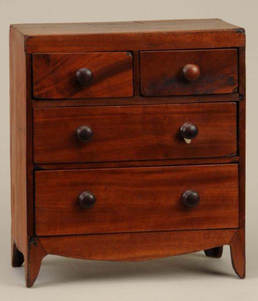 Appraisal: Hepplewhite Cherry Veneer Miniature Chest Description th Century With four