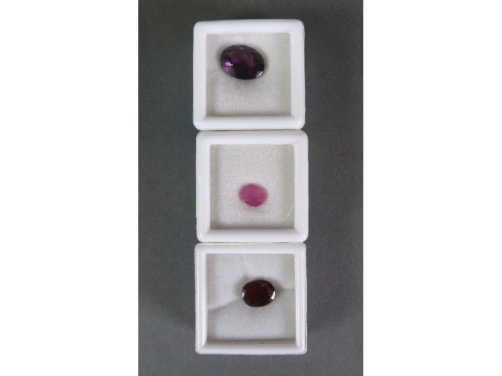 Appraisal: AMETHYST oval ct RUBY oval ct and GARNET oval ct