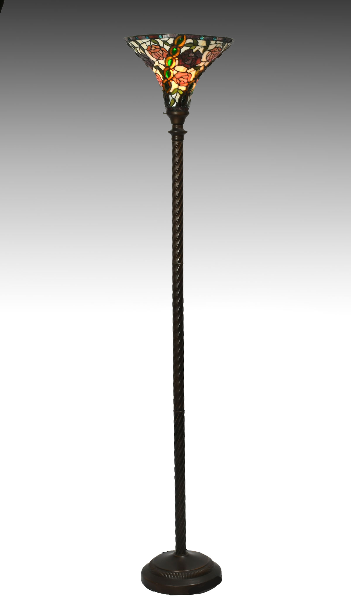 Appraisal: CONTEMPORARY LEADED FLOOR LAMP Tall floor lamp having a spiraling