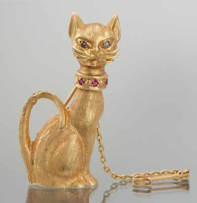 Appraisal: A Vintage Gold Cat Brooch k yellow gold brooch in