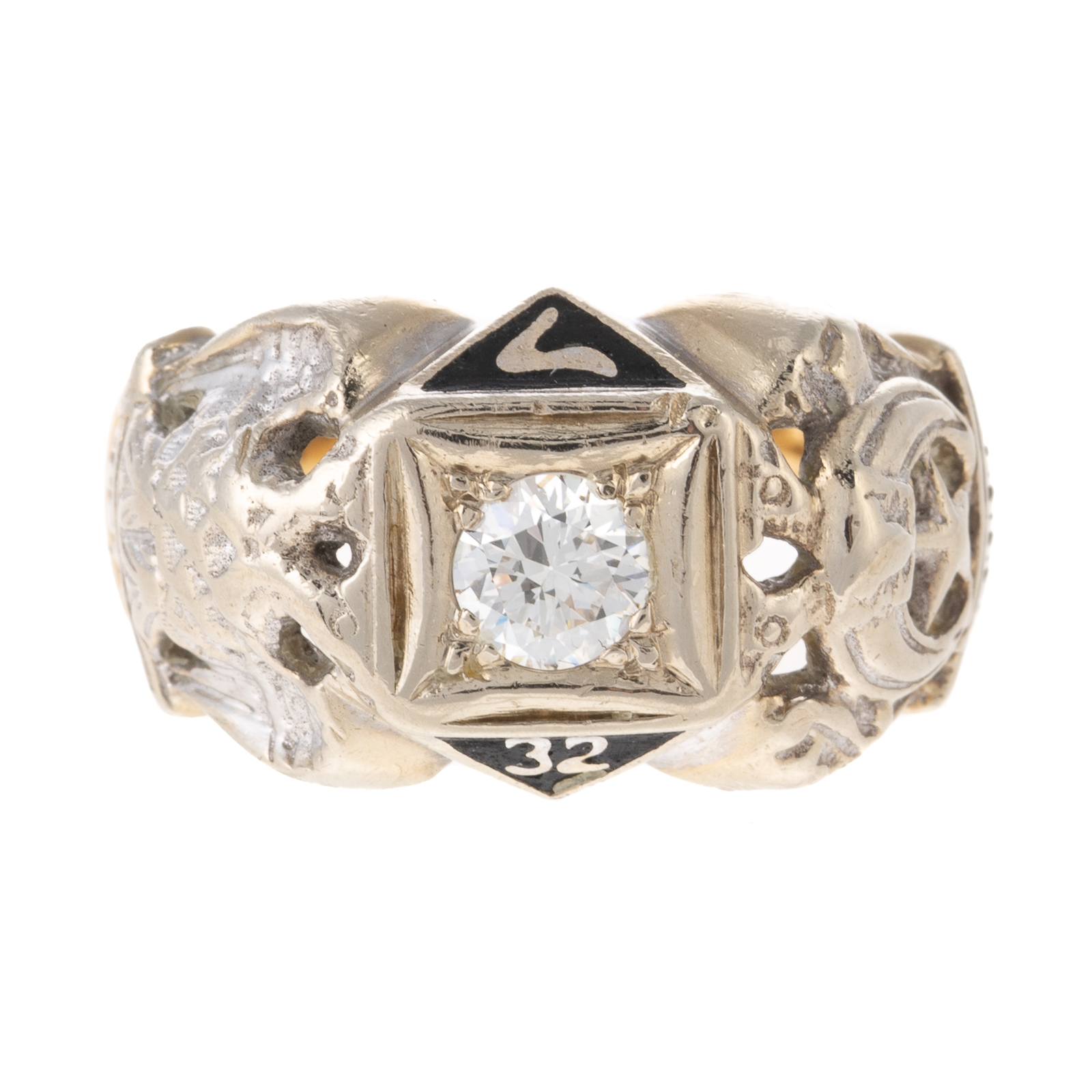 Appraisal: A MASONIC SCOTTISH RITE DIAMOND RING IN K K yellow