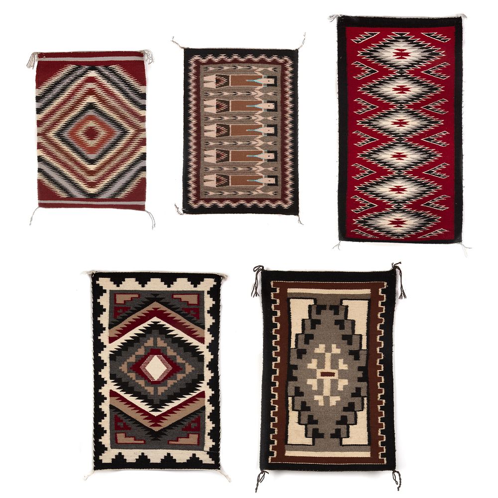 Appraisal: Din Navajo Group of Five Weavings Din Navajo Group of