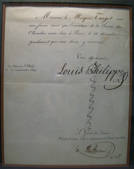 Appraisal: LOUIS PHILIPPE KING OF FRANCE Partly-printed Letter Signed as King