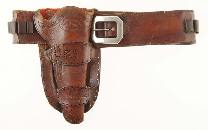 Appraisal: UNMARKED CARTRIDGE MONEY BELT WITH KIPER DOUBLE LOOP HOLSTER Belt