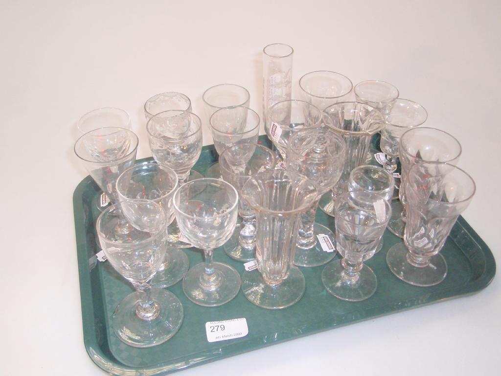 Appraisal: A collection of period glass including jelly glasses ale glasses