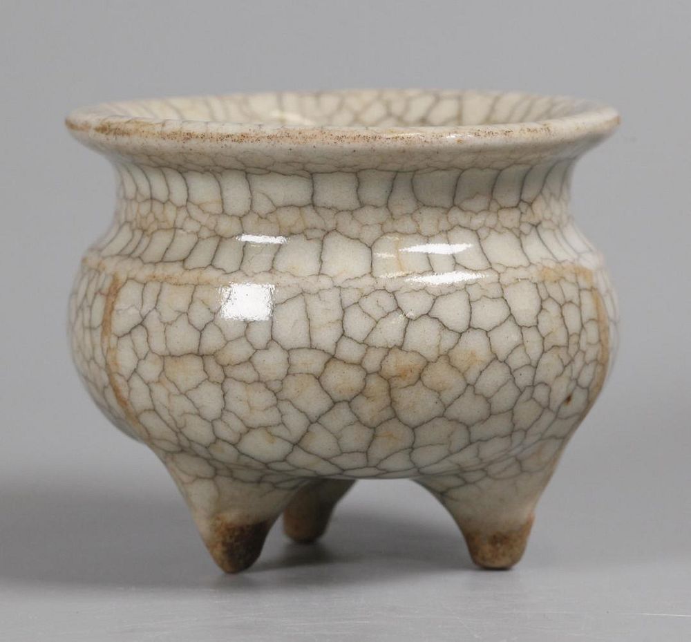 Appraisal: Chinese crackle decorated censer possibly th c in L x