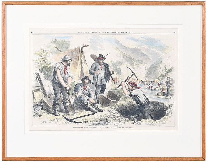 Appraisal: California Gold Rush Related Print th century California Gold Diggers