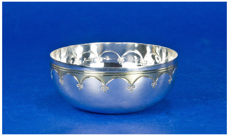 Appraisal: American Silver and Silver Gilt Bowl The Outer Bowl Decorated