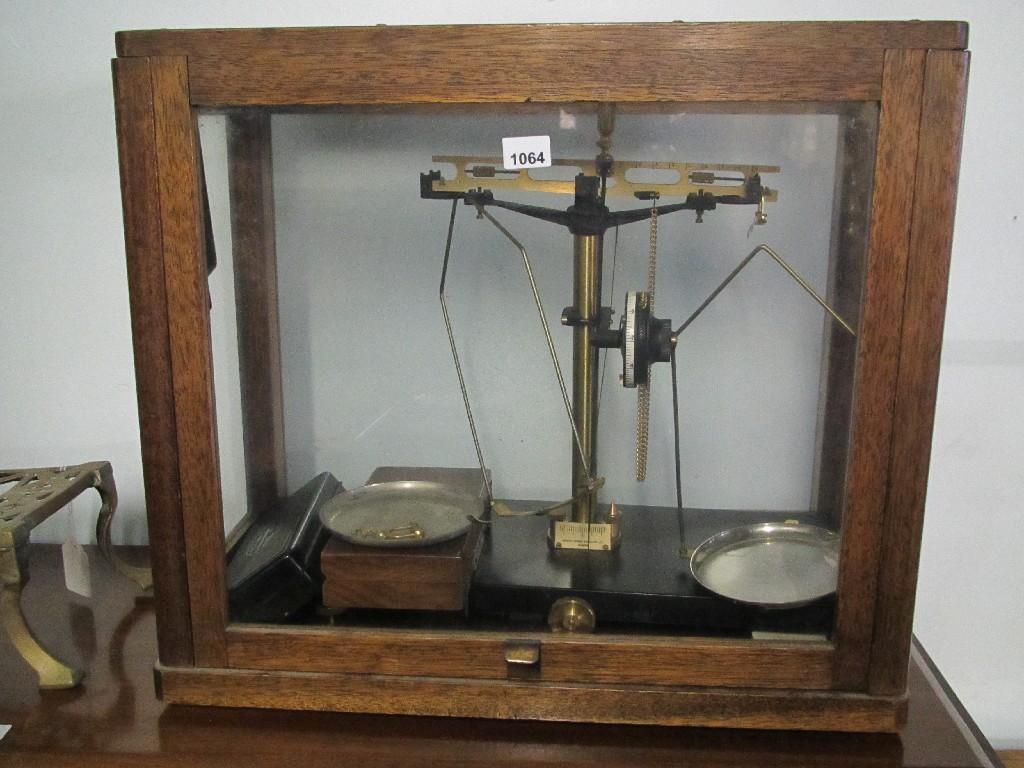 Appraisal: Set of spring balance scales with boxed weights by Glasgow