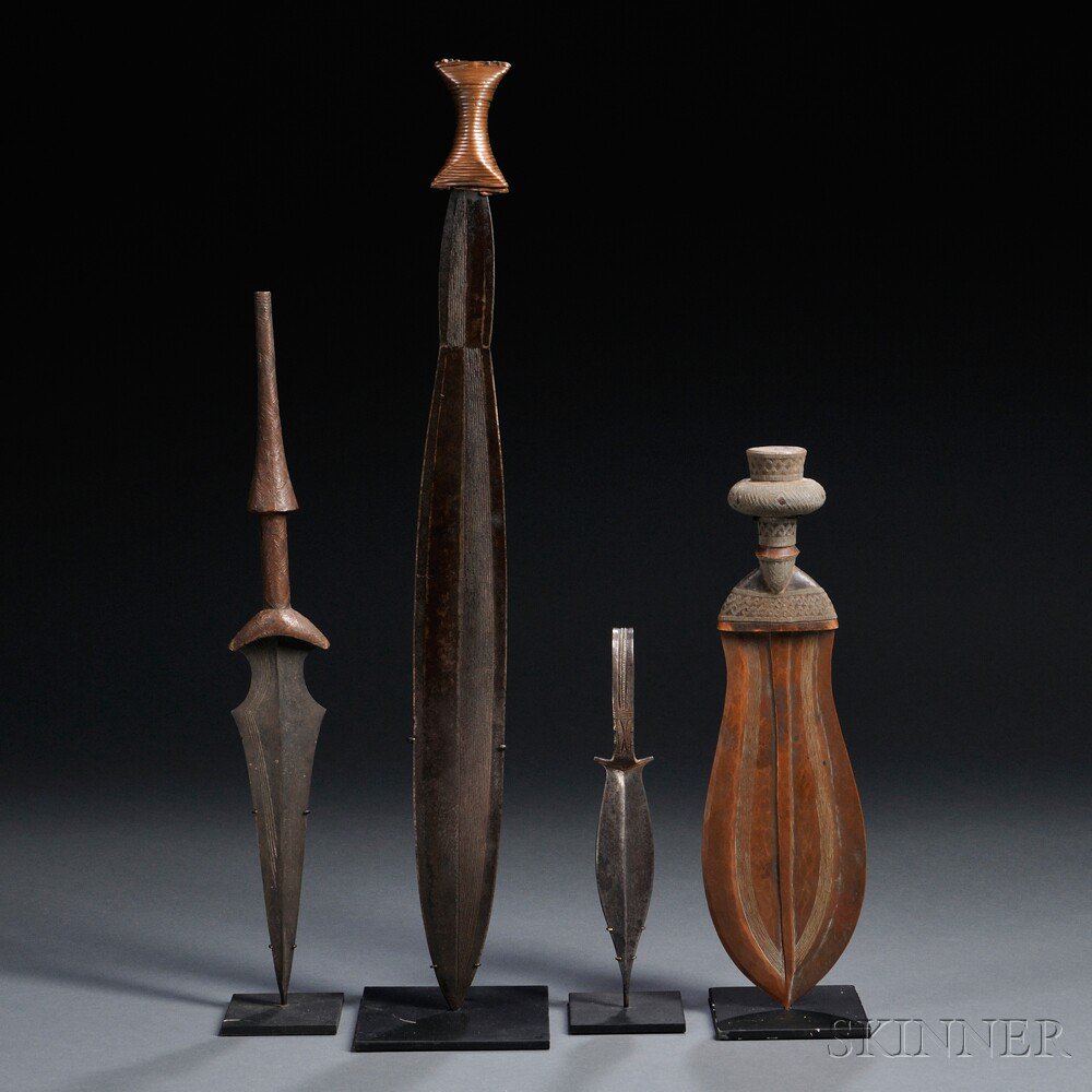 Appraisal: Four African Knives knives from the Boa Tetela and Kuba