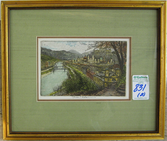 Appraisal: ROBERT KASIMIR TWO ETCHINGS AND AQUATINTS Austria - Salzburg Austria