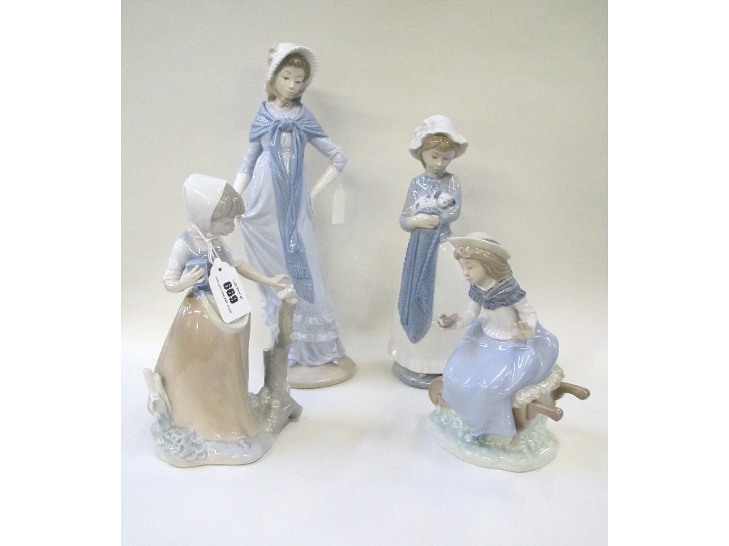 Appraisal: Four Nao figures of girls