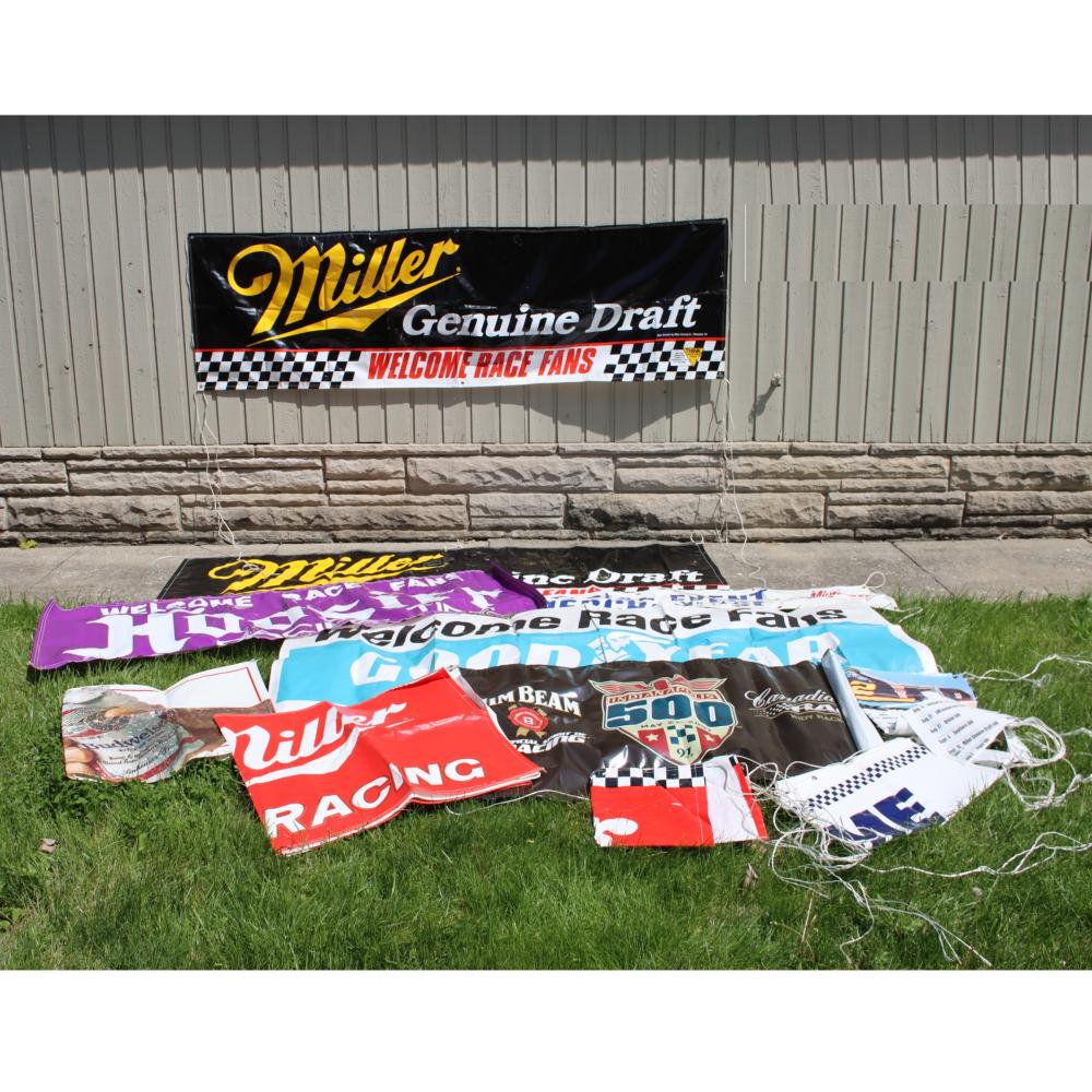 Appraisal: LOT OF VINYL RACING BANNERSLot of Vinyl Racing Banners Lot