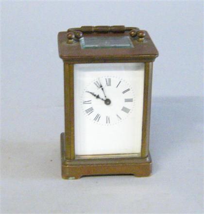 Appraisal: French brass carriage clock Of rectangular form the face with