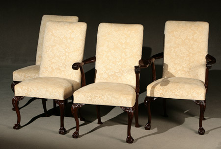 Appraisal: Set of Ten George III Style Mahogany Dining Chairs th