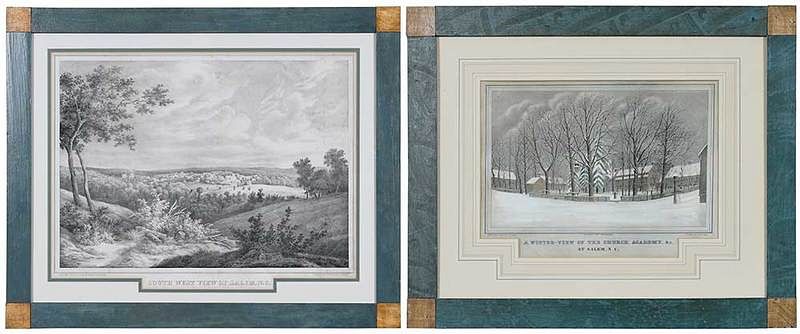 Appraisal: Two Salem North Carolina Prints Gustavus Grunewald - South West