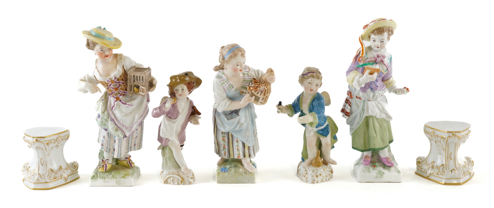 Appraisal: FIVE BERLIN PORCELAIN FIGURES th century Two modelled as a