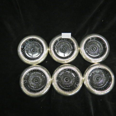 Appraisal: Sterling Silver Crystal Coasters diameter