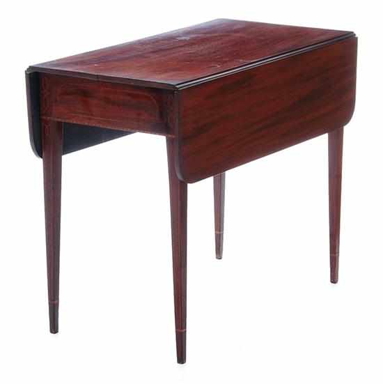 Appraisal: Federal inlaid mahogany Pembroke table Baltimore late th century rectangular