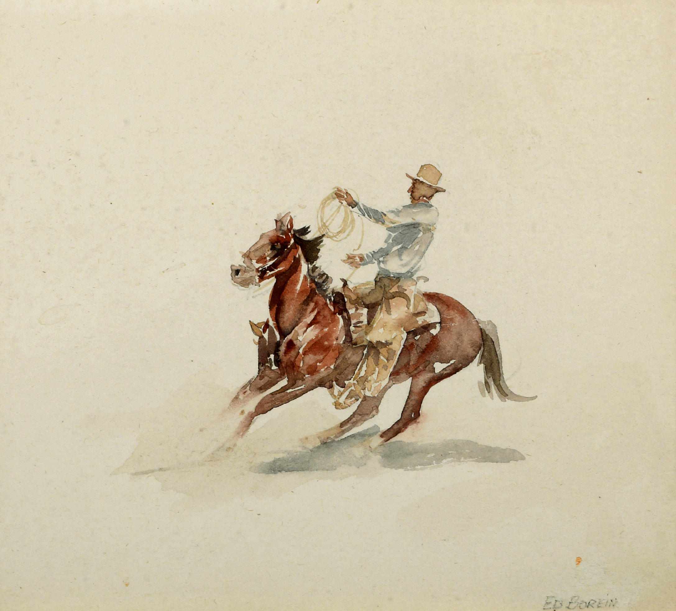 Appraisal: Edward Borein American - Cowboy on horseback signed 'Edward Borein'