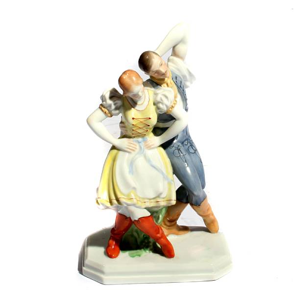 Appraisal: A Herend porcelain group of a couple dancing height in