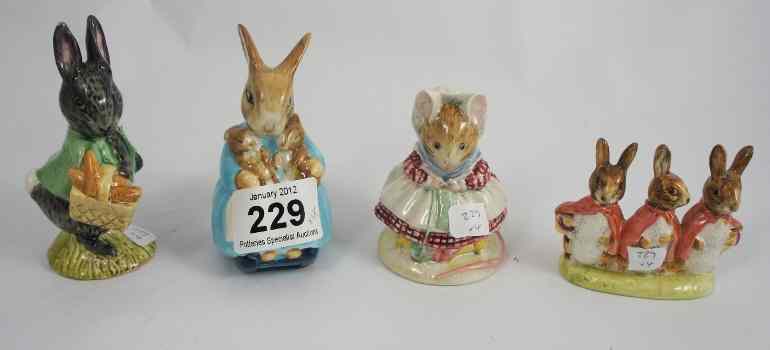 Appraisal: Beswick Beatrix Potter Figures Little Black Rabbit Mrs Rabbit and