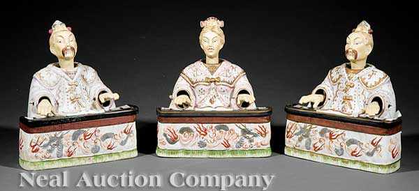 Appraisal: A Suite of Three Japanese Polychrome and Gilt Porcelain Nodder