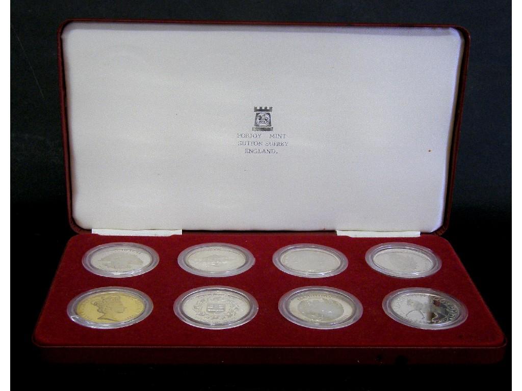 Appraisal: Pobjoy Mint cased set of mint eight Silver Jubilee commemorative