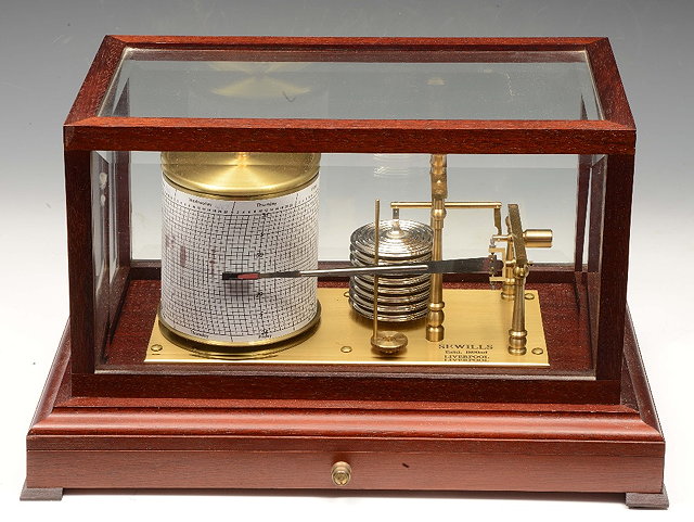 Appraisal: A SEWILLS LIVERPOOL BAROGRAPH with mahogany five glass case and