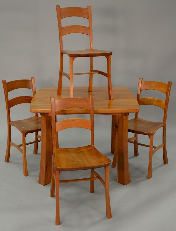 Appraisal: Paul Sturm five piece cherry set ht in top x