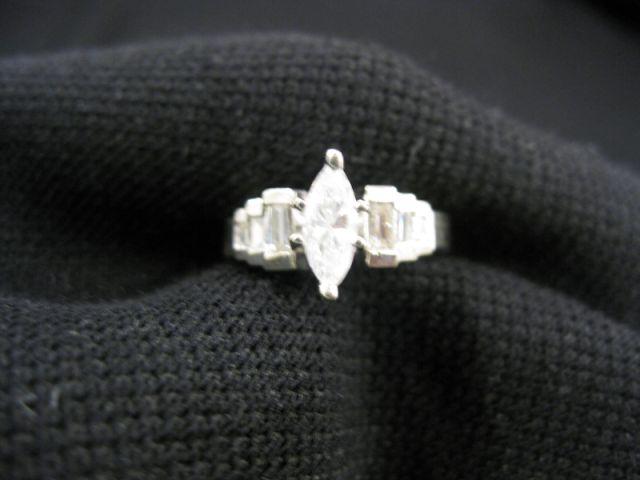 Appraisal: Diamond Ring carat marquis diamond with baguette diamonds on each